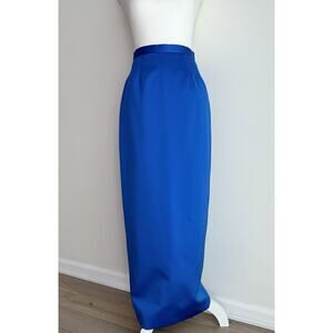 Vintage George F. Couture Maxi Satin Skirt High Rise Pencil Formal Glam US 4
